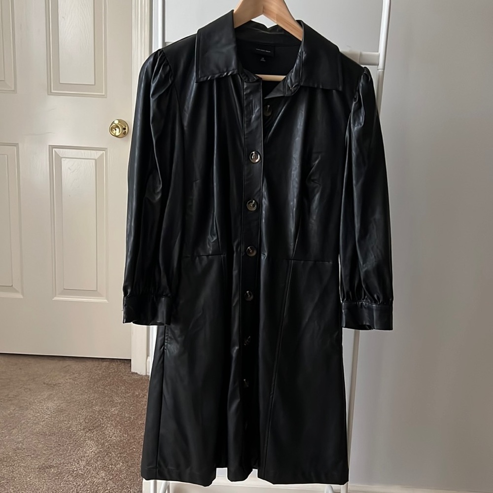 Black faux leather dress
